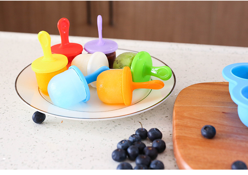 Silicone Mini Popsicle Molds For Ice Cream Baby Food Fruit Shake Diy Lolly Maker Ball Shaped Ice Pop Mold Tool - 9