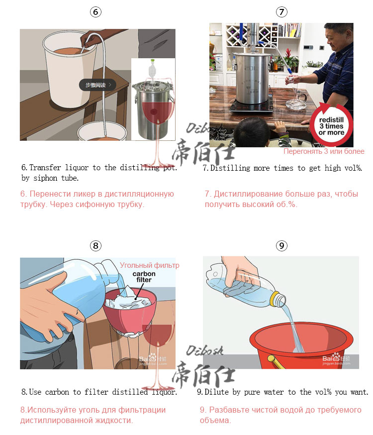 304 Stainless Steel Distillation Tower 35l 60l Capacity Home Brewing Equipment With Copper Mesh - 9