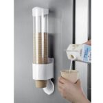 Pull Type Cups Dispenser Disposable Cup Holder Rack Box Container Paste Water Cooler Or Wall - 3