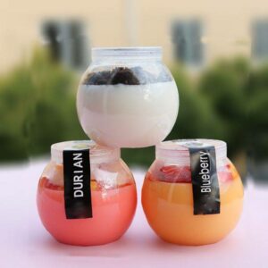 50pcs 160ml Round Transparent Yogurt Bottle Baking Pudding Jelly Ice Cream Plastic Cups Small Pet Dessert Packaging Cup With Lid