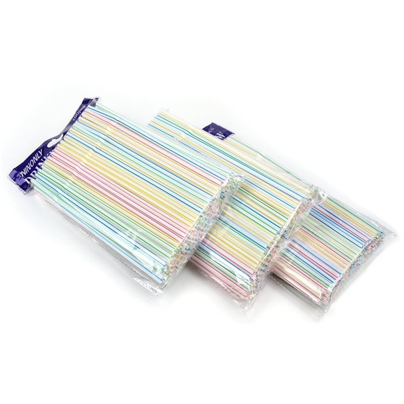 300 Pack Multicolored Rainbow Disposable Flexible Bendy Straws Plastic Drinking Straws For Parties Bar Accessories - 6