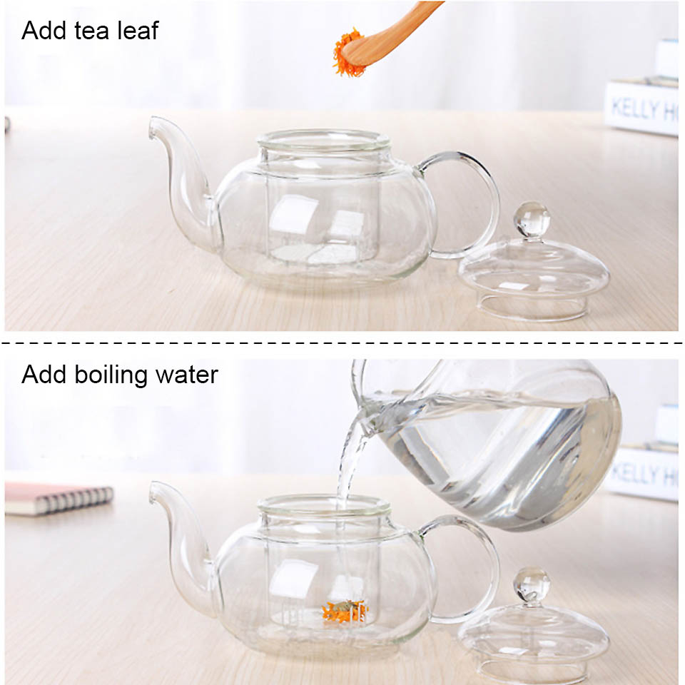 Borrey Double Wall Glass Teapot Heatresistant Kettle With Clear Infuser For Loose Leaf And Blooming Tea - 12