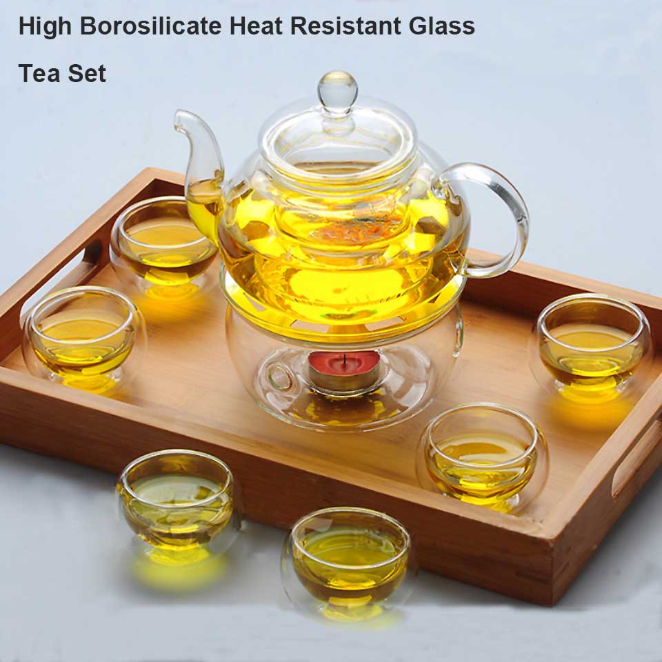 Borrey Double Wall Glass Teapot Heatresistant Kettle With Clear Infuser For Loose Leaf And Blooming Tea - 6