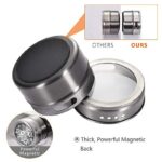 Magnetic Spice Jars With Pedestal Food Grade Stainless Steel Container Set Labels Stickers Seasoning Bottle Pepper Storage - 4