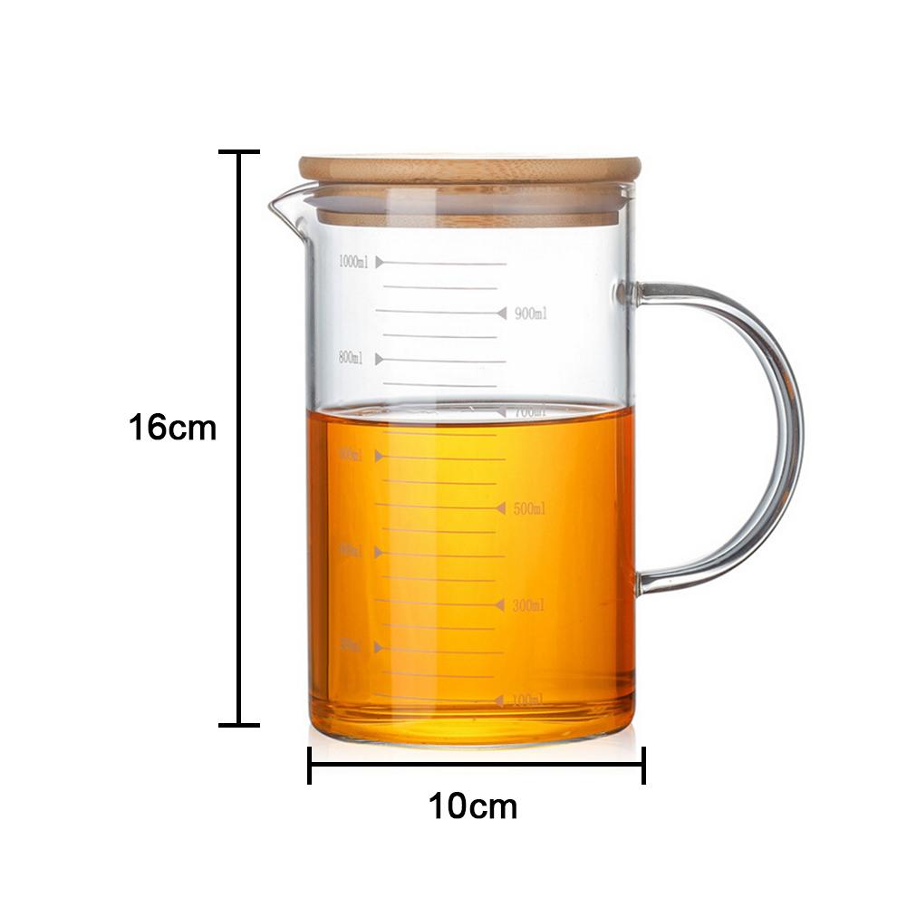 350ml1000ml Transparent Glass Measuring Cup Kitchen Liquid Container Essential Cooking Bakeware Accessory - 4