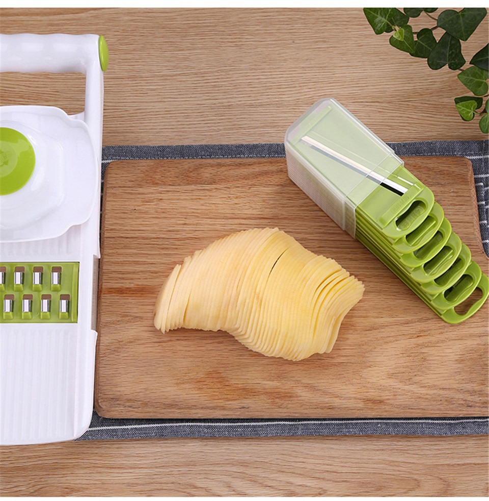 Professional Mandoline Slicer With 6 Stainless Steel Blades For Vegetable Fruit Food Julienne Cutting - 12