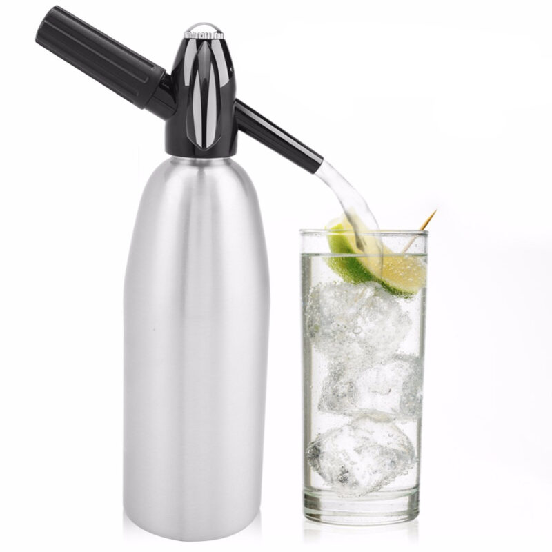 1000mlsoda Water Siphon Home Drink Juice Machine Bar Beer Soda Syphon Maker Steel Bottle Stream Foam Cylinders Co2 Injector