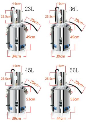 23 36 45 56l Diy Home Distiller Moonshine Still Stainless Steel Boiler White Pure Water Alcohol Oil Wine Brewing Kit - 2