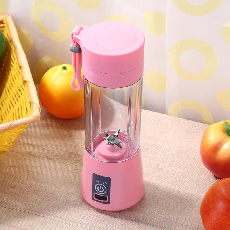 6blade Usb Rechargeable Smoothie Blender 380ml Portable Mixer Juicer Bottle For Fruits Vegetables Citrus Lemon - 4