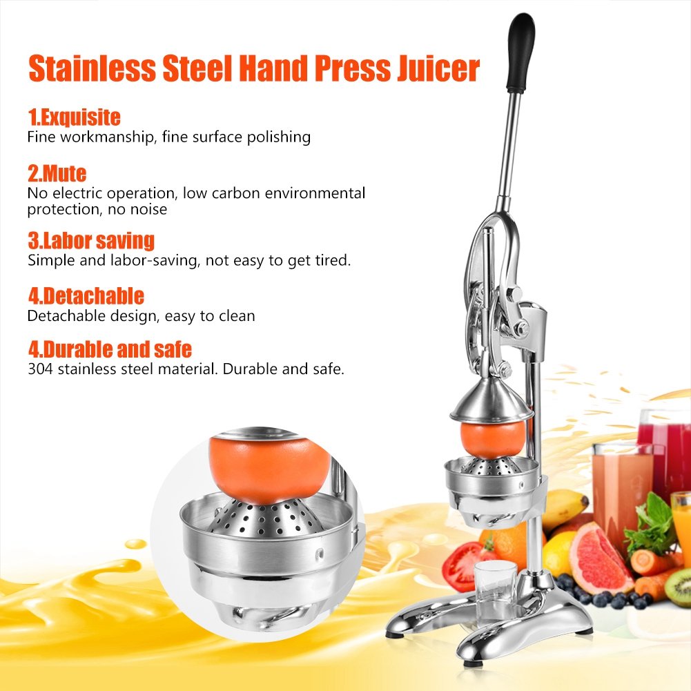 Stainless Steel Manual Juicer Hand Press Citrus Lemon Orange Pomegranate Juice Extractor For Commercialhome Use - 3