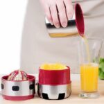 800ml Powerful Stainless Steel Orange Juicer Portable Manual Lid Rotation Citrus Lemon Tangerine Juice Squeezer - 3