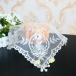 Square 28cm Singer Mesh Embroidery Handmade Beaded Coaster Placemat For Dining Decoration Box Dust Cloth Coffee Table Mat - 2