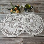 New White Lace Round Embroidery Table Place Mat Christmas Pad Cloth Pot Placemat Cup Mug Dining Tea Coaster Glass Doily Kitchen - 2