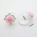 Fashion 4pcs 6pcs Pink Resin Rose Napkin Circle Party Wedding Decoration Buckle Table Banquet Dinner Crafts Accessories - 2