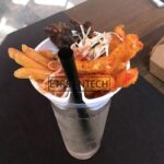500pcs Snack Cup Holder Creative Fried Chicken Fries Popcorn Cups Disposable Cold Drink Milk Tea Plastic Tray