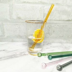 Jo Life Colorful Reusable Wedding Cocktail Drinking Straws Lollipop Shape Glass Tube - 2