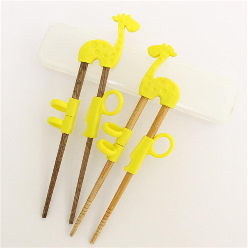 Adorable Ecofriendly Reusable Wooden Training Chopsticks For Kids With Cartoon Designs - 1