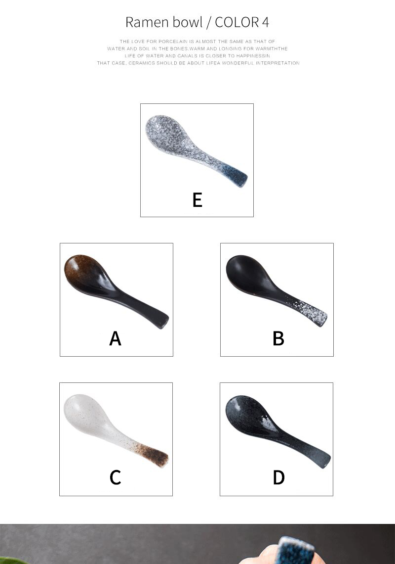 Rux Workshop Japanese Ceramic Cooking Spoon 1pc Kitchen Soup Teaspoon Utensil For Catering - 3