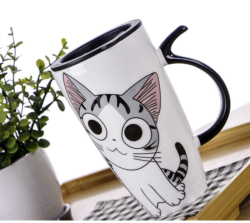 Large 600ml Ceramic Cat Coffee Mug With Lid Novelty Animal Tea Cup And Milk Drinkware Perfect Gift - 11