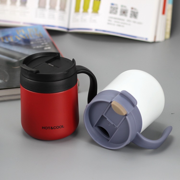 330ml Stainless Steel Insulated Coffee Mug With Handle Lid And Mixing Spoon Vacuumsealed Thermos Tumbler For Office - 32