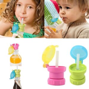 Safety Drinking Straw Cover Portable Spill Proof Water Drink Bottle Twist Cap Sippy Cup For Kid Baby Feeding