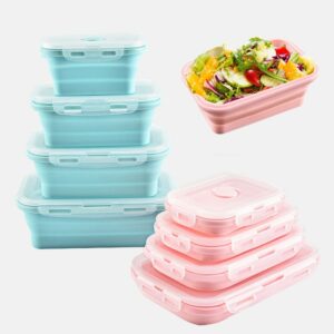 Silicone Collapsible Lunch Box Food Storage Container Microwavable Portable Picnic Camping Outdoor Healthy Material