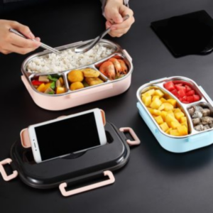 Lunch Box Food Container Microwave Heated For Kids 304 Stainless Bento Kitchen Accessories