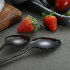 Dinnerware Set 304 Stainless Steel Black Cutlery Tableware Serving Fish Cake Salad Fork Sugar Spoon Silverware 1pc - 2