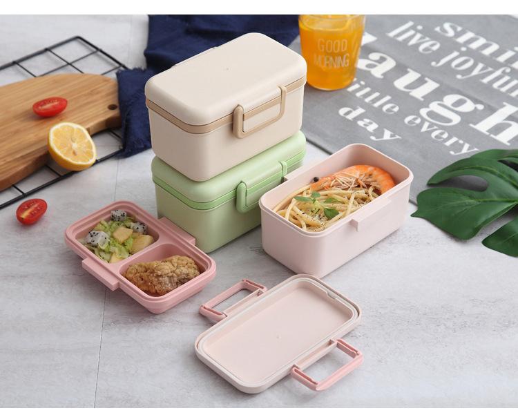 Bamboo Fiber Bento Lunch Box Bpafree Ecofriendly Portable Microwaveable Food Storage Container For Picnic - 13