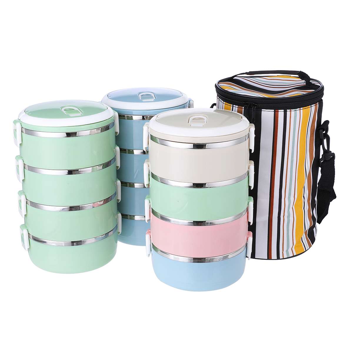 Portable Stainless Steel Leakproof Lunch Box Thermal Insulated Food Container For Office Camping - 8