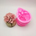 3d Rose Skull Silicone Mold Diy Candle Plaster Halloween Decoration Tools - 6