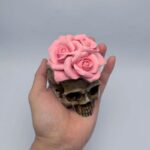 3d Rose Skull Silicone Mold Diy Candle Plaster Halloween Decoration Tools - 4