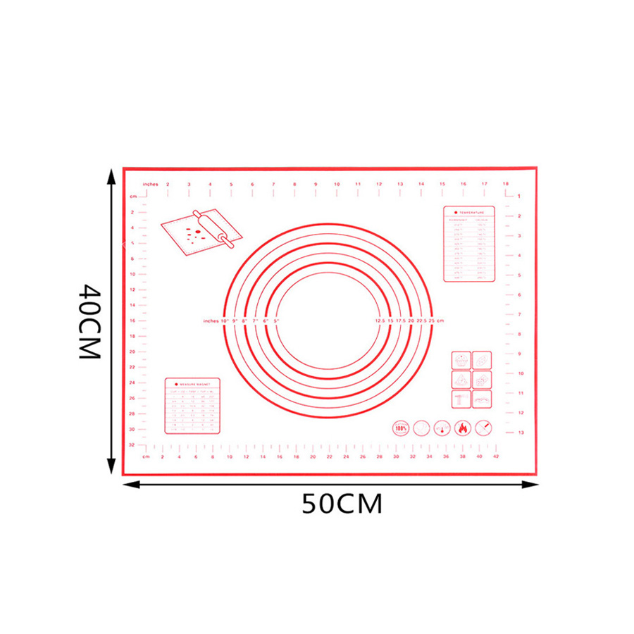 Leeseph Extra Large 32x24 Nonstick Nonskid Silicone Baking Mat Red Black Perfect For Pastry Baking - 4