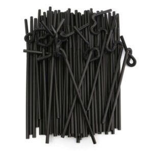 100 Pcs Black Disposable Plastic Drinking Straws Extra Long Flexible Suction Tube Sucker Party Bar Beer Juice Supplies