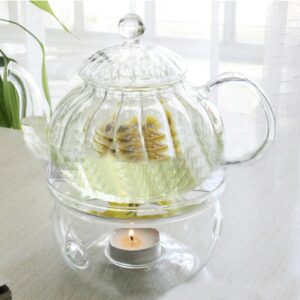 Portable Clear Teapot Holder Base Coffee Water Tea Warmer Candle Glass Heat-resisting Insulation - 2