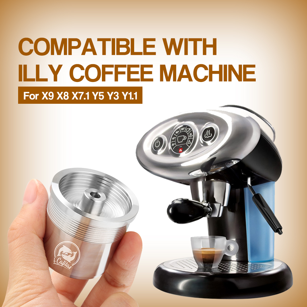 Icalifas Stainless Steel Refillable Coffee Filter Reusable Cafe Capsules Cup Dripper For Illy Machine - 2