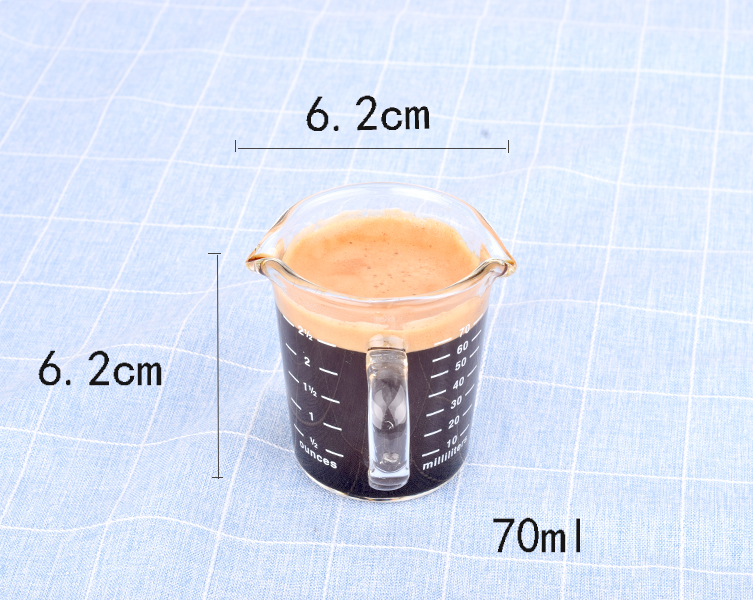 70ml Doublemouthed Small Milk Measuring Cup Heatresistant Glass Jigger For Espresso Coffee Durable And Easytoclean - 7