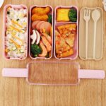 900ml 3 Layers Lunch Box Eco-friendly Wheat Straw Material Bento Microwavable Dinnerware Food Container Leakproof Lunchbox