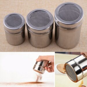 Stainless Steel Mesh Flour Sifter Icing Sugar Chocolate Powder Shaker Coffee