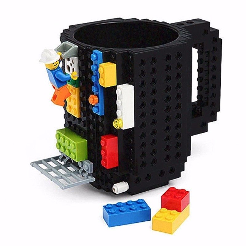 Creative 350ml Buildon Brick Design Coffee Mug Milk Cup With Block Holder Unique Birthday Gift - 4