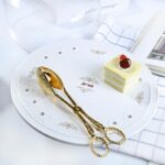 Food Tong Gold-plated Snack Cake Clip Salad Bread Pastry Clamp Baking Barbecue Tool Fruit Kitchen Utensils - 3