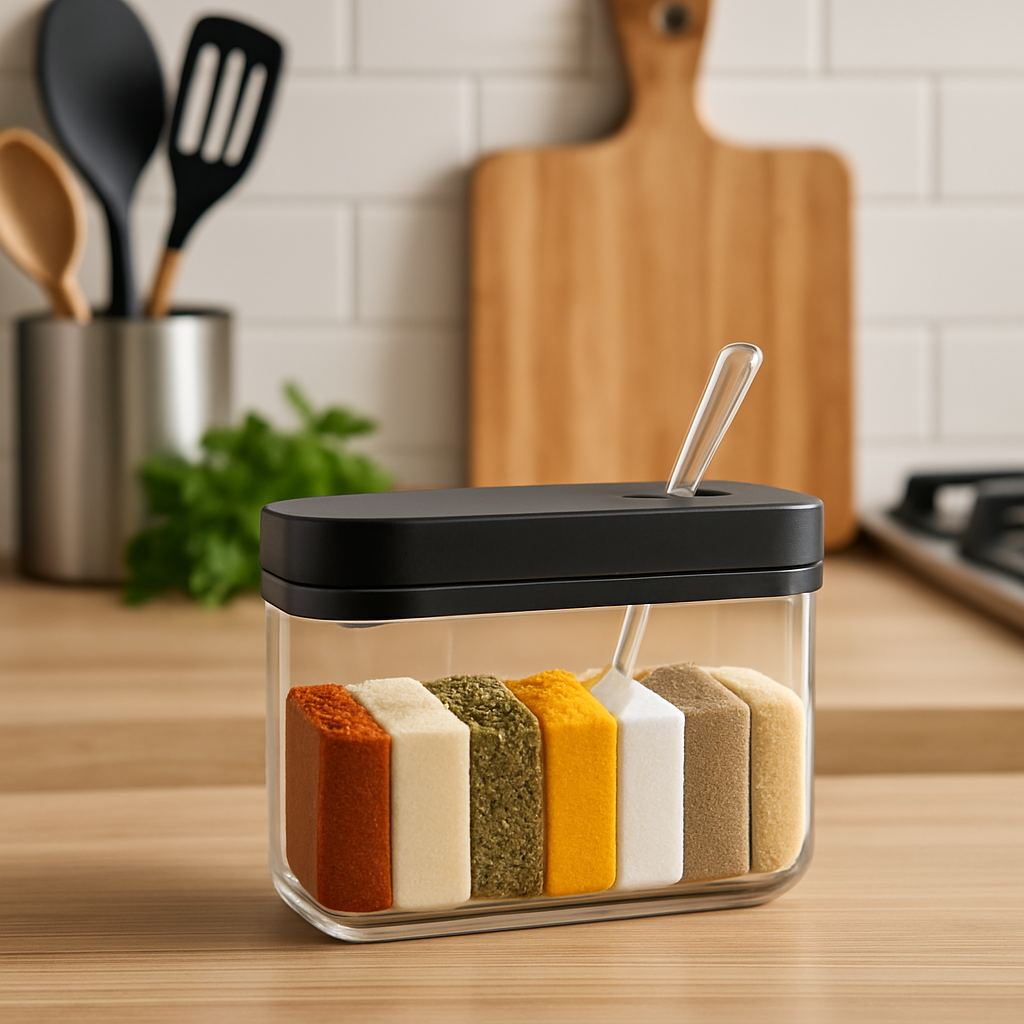 Convenience at Your Fingertips: Convenient Spice Jars with Serving Spoon for Easy Cooking  